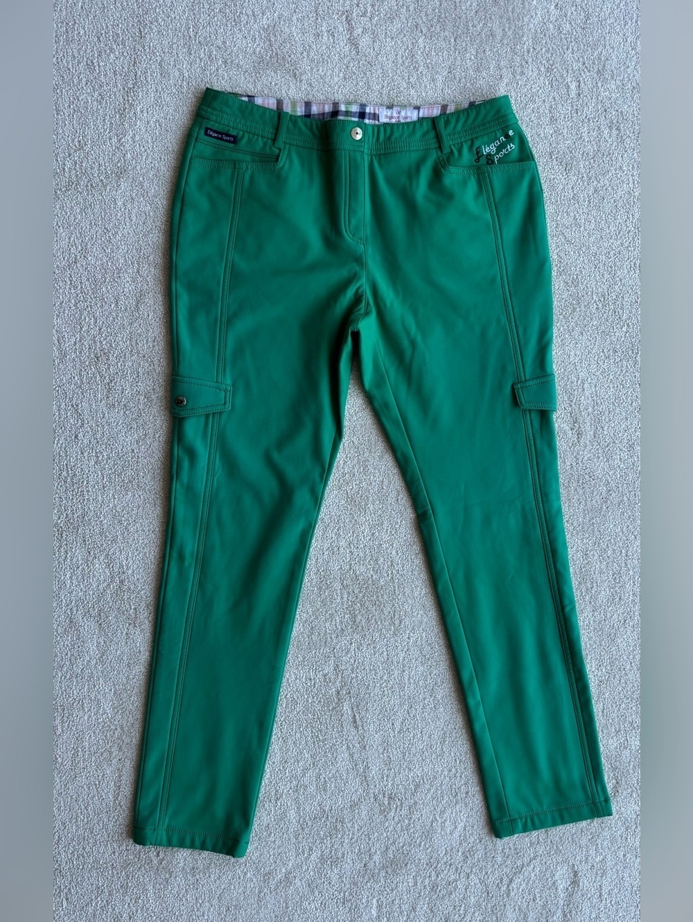 Mint Green Elegance Sports Slim Golf Cargo Pants